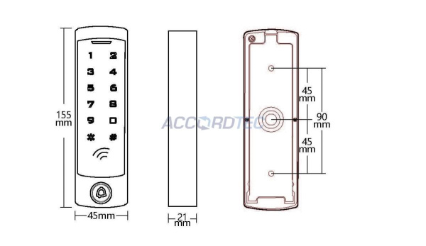 AT-CP410MF Кодонаборная панель ACCORDTEC Mifare, сенсорная с подсветкой